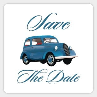 Save the Date vintage wedding car Sticker